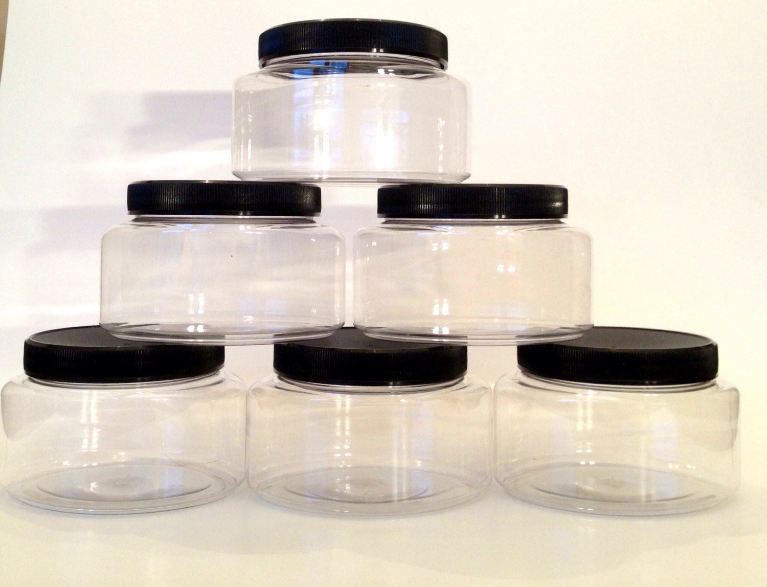 Oval Jar - 16 oz PET Plastic Jar - Set of 6