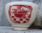Soup Soup Bowl in Red and White I