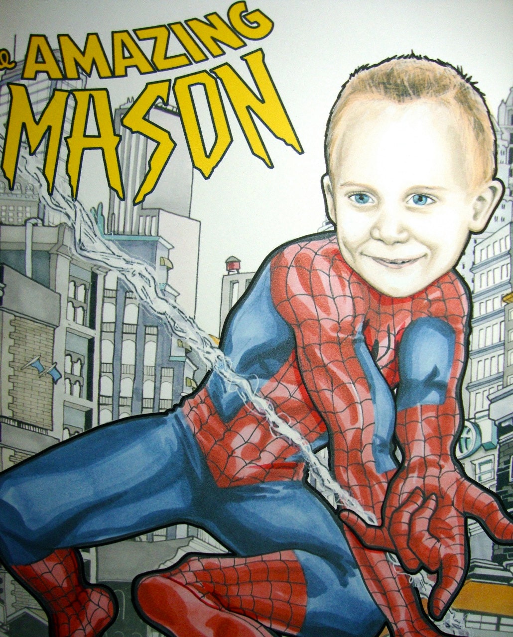Anyone as Spider-man Custom Portrait and Name