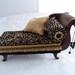 Antique dollhouse chaise longue in black by Jo Med