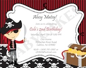 Pirate Birthday Invitation  - DIY Print Your Own - Matching Party Printables Available