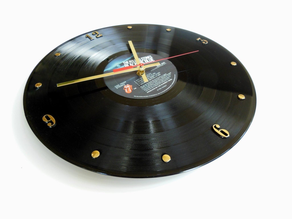 ROLLING STONES Record Clock (Black And Blue)
