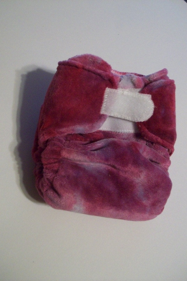 SALE Small Violet Velour All in Two with Old Style Fleece Easy Fold