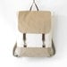 Ivory and beige canvas backpack, laptop backpack, school bag with leather closures, 2 front pockets, Design by BagyBags