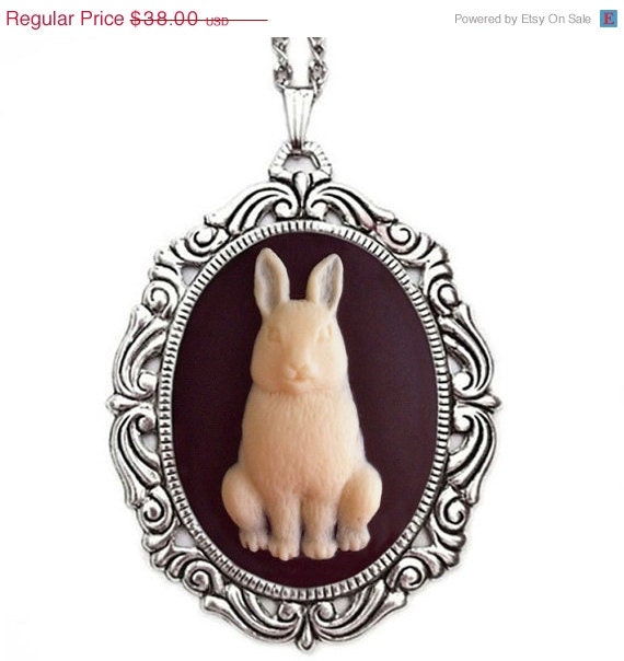 Bunny Rabbit Cameo Necklace
