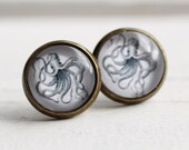 Octopus Earrings ... Vintage Squid Illustrations Posts Studs