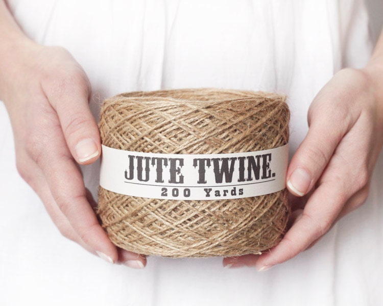Jute Twine -  200 Yard Ball, 2-Ply Rustic Burlap Craft String