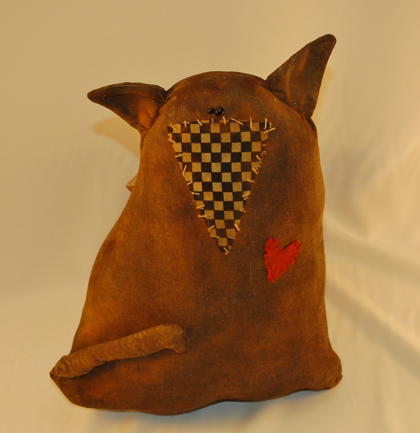 Primitive DOLL Cat Kitty love Heart Feline
