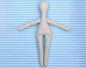 Blank cloth doll body, stuffed, calico, ready to decorate and dress.