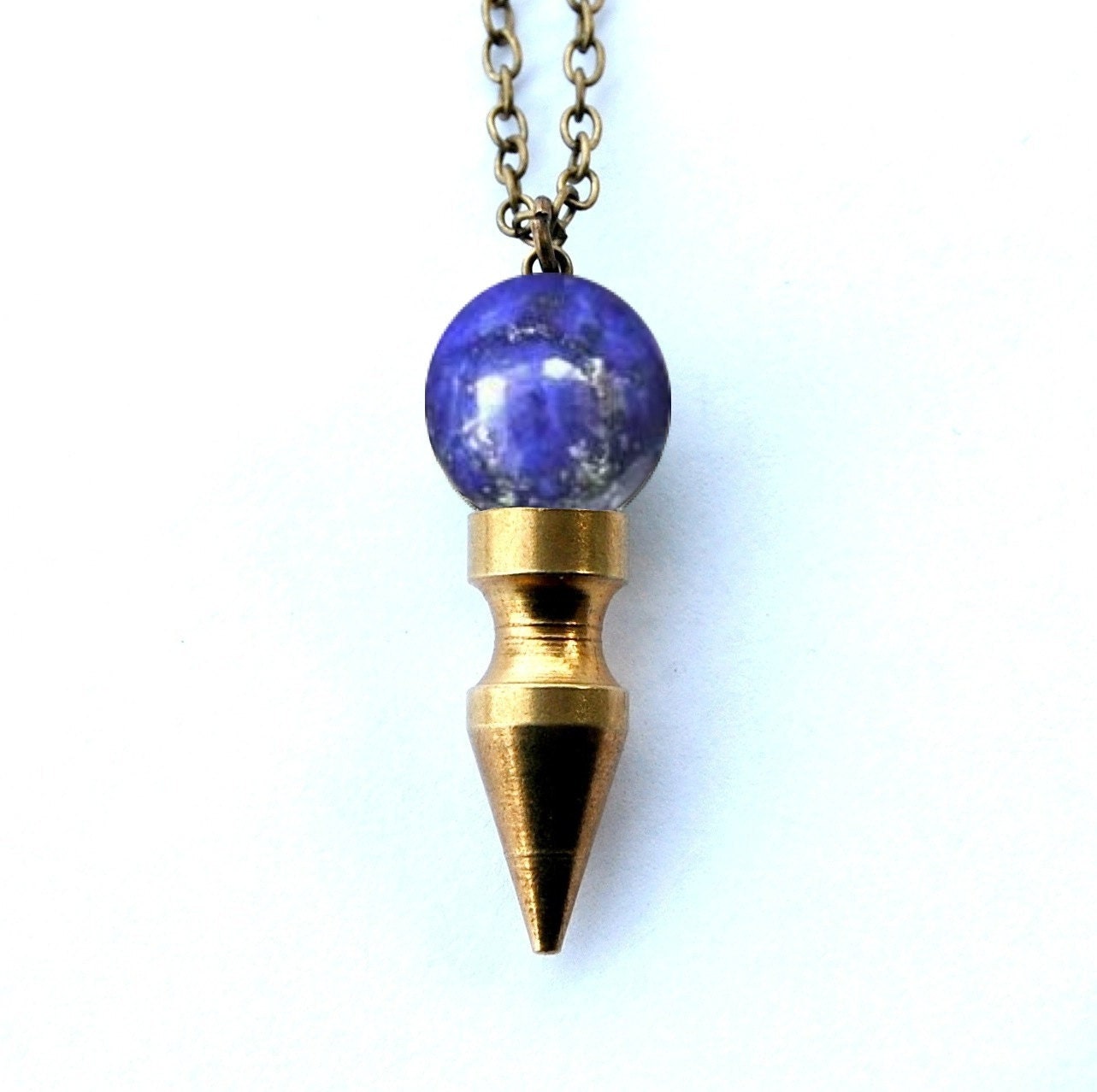 CLEOPATRA lapis lazuli stone ball spike necklace