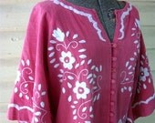Vintage hot Pink Embroidered Maxi Dress