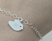 Personalized Mothers Bracelet in SILVER, Mothers Jewelry, Grandma Jewelry, Silver Bracelet, Bird Bracelet
