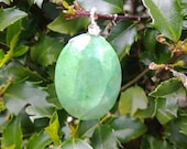 Loving Bridge - genuine 84.55 carat pale Brazilian emerald pendant in wire wrap, one of a kind, May birthstone OOAK