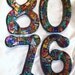 Custom Made Stained Glass Mosaic House Numbers - Multi-Colored Van Gogh Glass