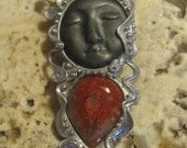 Gypsy Pin or Pendant featuring Flaming Heart