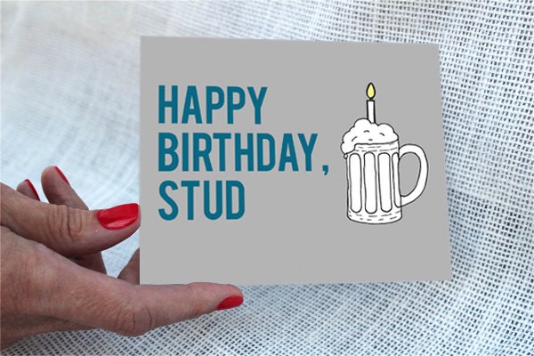 Funny Birthday Card Boyfriend / Happy Birthday Stud - Birthday Card / Birthday Card Boyfriend, Birthday Card Husband