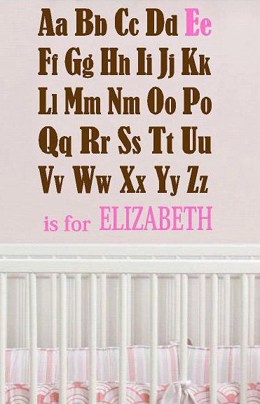 Alphabet Name GIRL- childrens nursery  -  Vinyl Lettering wall art  words graphics  decals Home decor itswritteninvinyl