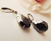 Bridal Earrings, Estate Style Dangle Vintage Earrings, weddings Jewelry,Silver Grey Rhinestone Bridesmaids Gift FREE SHIPPING