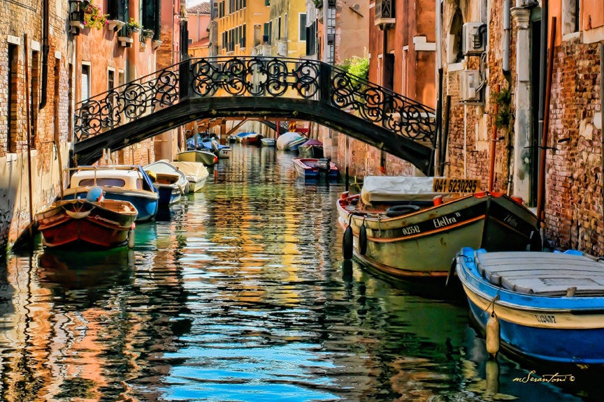 16 x 24" large art print - Venice, Italy - Bridge of Sighs - Fine art travel photography - blue, green, terracotta
