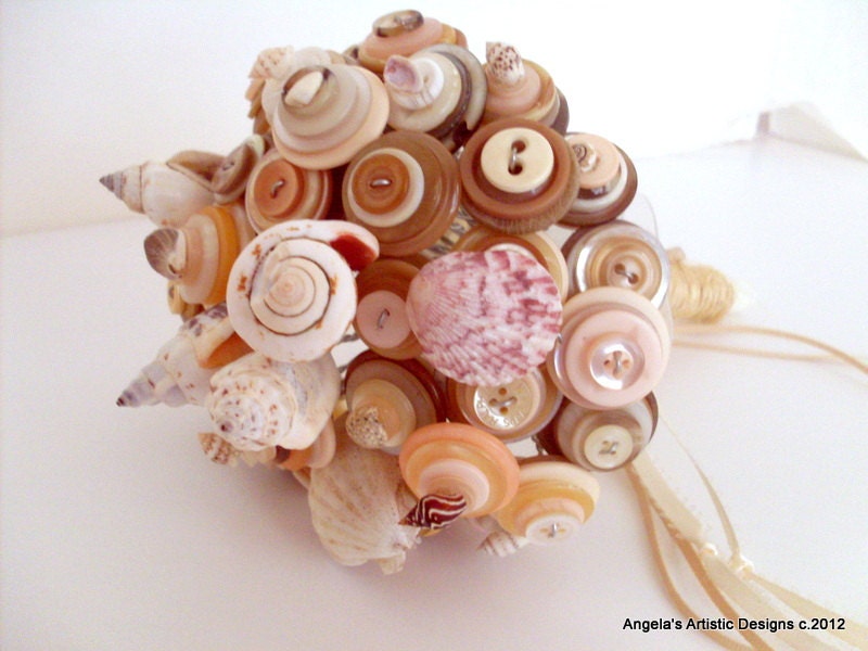 Shell Wedding Bouquet, Destination Wedding