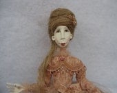 Light brown girl  Art doll OOAK  Paper clay doll Handmade art doll