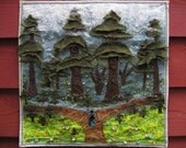 20"x20" Into the Forest Fiber Art Wall Hanging