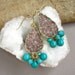 Druzy Earrings Drusy Quartz Turquoise Clusters 14K Gold Fill