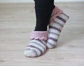 Women Home Crochet Socks Slippers, Handmade, custom size, color