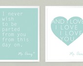 Mr. Darcy quotes  Set of 2  8x10 Art Prints