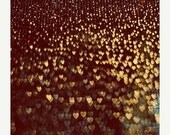 SALE 30% OFF Love Art: When we fell in love 8x8 Fine Art Photography light heart bokeh lovers couple art print Still life Brown Gold