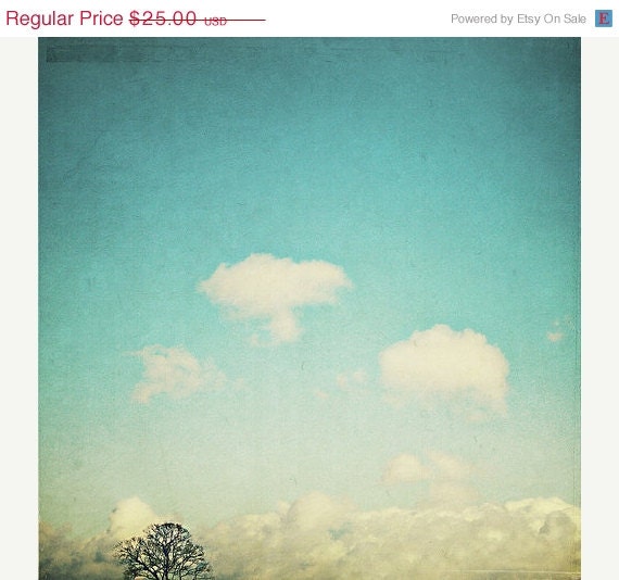 SALE 30% OFF Tree Art: Up 8x8 Fine Art Photography Tree Wall Art blue sky white clouds Nature Wall Art Minimalism