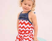 Patriotic girls Romper, Patriotic clothing, 4th of July toddler, Red white and blue Romper - haddygrace