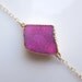 Druzy Bracelet in Bright Magenta Pink, OOAK