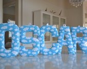 Cloudy Day Fabric Letter - Wall Hanging - Nursery - Kids Room Decor