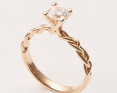 Braided Engagement Ring - 14K Gold and Diamond engagement ring, 0.5ct diamond ring, engagement ring, 0.5ct diamond ring, stackable ring