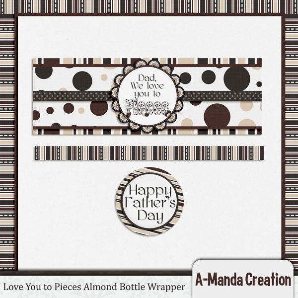 Father's Day Love You to Pieces Almond Bottle Wrapper Il_170x135