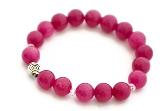 Stretch Bracelet Pink Rose stack spring summer jewelry