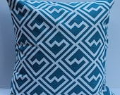 NEW Keys Lattice Pattern in Blue and White Pillow Cover - 18 Inch - Beautiful Pattern Mixes with Variety of Decor and Colors