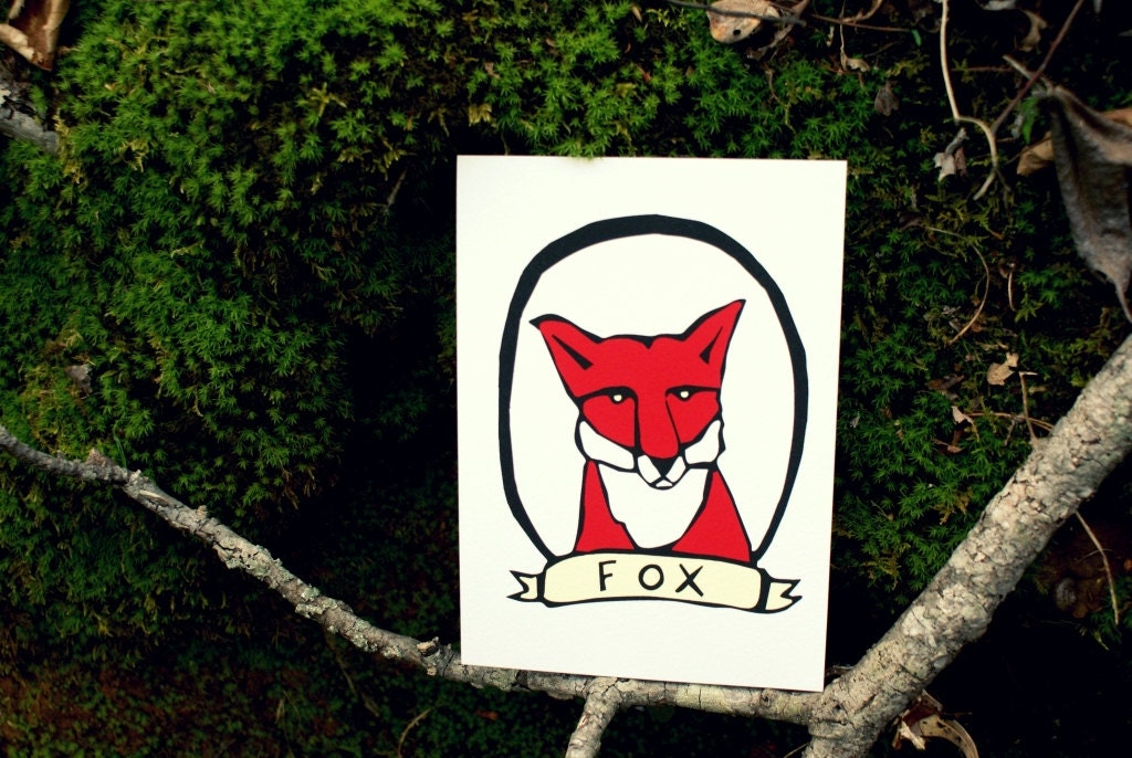 Red Fox 5x7 Archival Print Spring Woodland Nature Animal Wall Decor