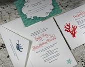 Beachcomber's Delight Seaside wedding invitation suite