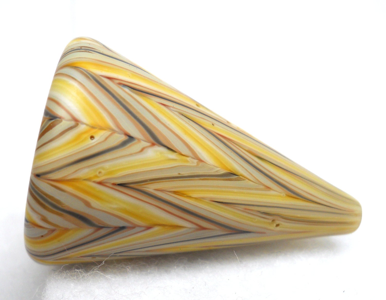 American Trade Bead - California - Cone bead. Hollow blown boro glass lampwork.
