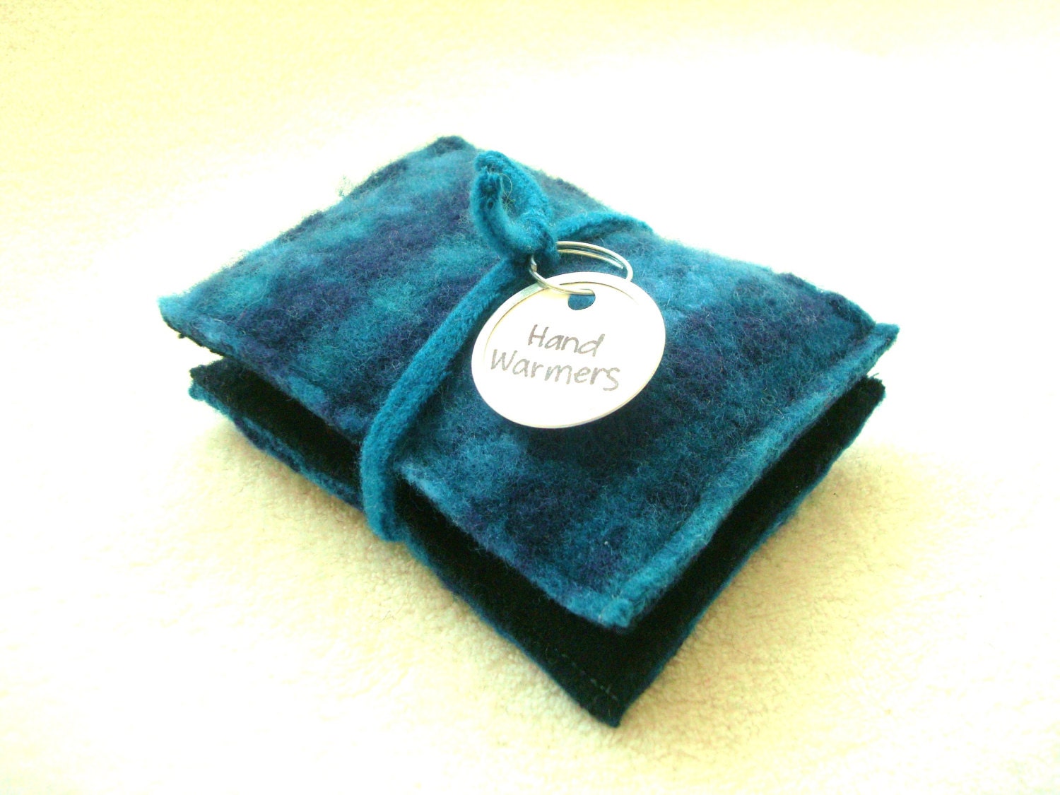 Hand Warmers TURQUOISE Fair Isle Handwarmers Wool Rice Bags Eco Friendly by WormeWoole