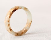 mint gold size 9.5 thin multifaceted eco resin ring