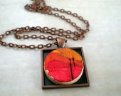 Cork Necklace: Sunset - Wine Cork Jewelry - Wine Cork Necklace - Cork Jewelry - Upcycled Jewelry - Unique Jewlery
