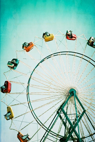 Carnival Photography - Ferris Wheel, 16x24 Fine Art Photography, state fair, carnival photo, circus, nursery decor, carnival art photo