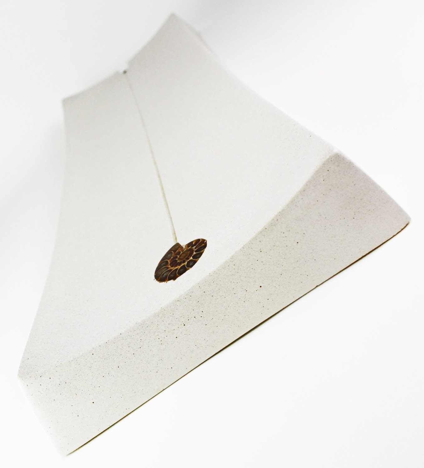 White Concrete Tray with Ammonite and Paperstone inlay