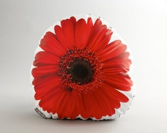 Red Gerbera Canvas Printed Pillow