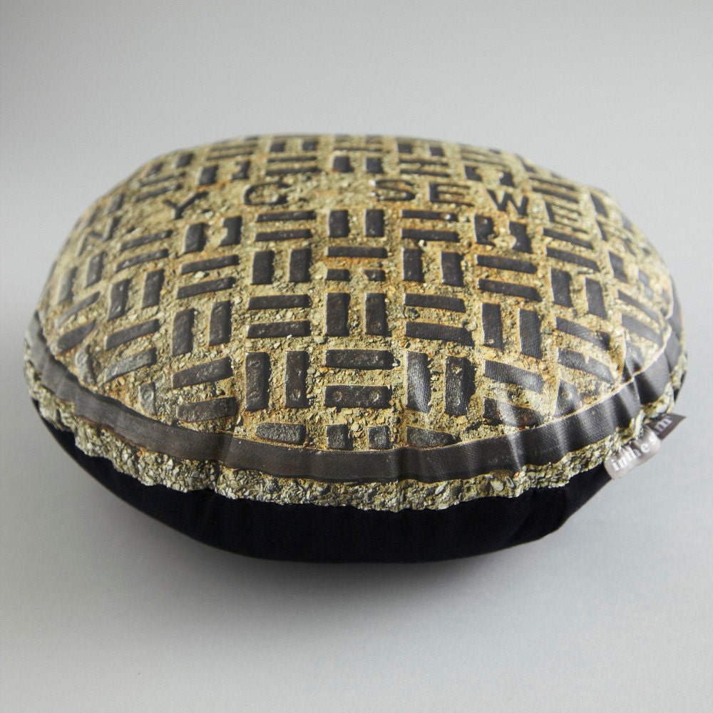 NYC Sewer Printed Pillow SMALL