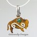 Sterling Silver Buffalo Necklace with Malachite and Spiral Swirls