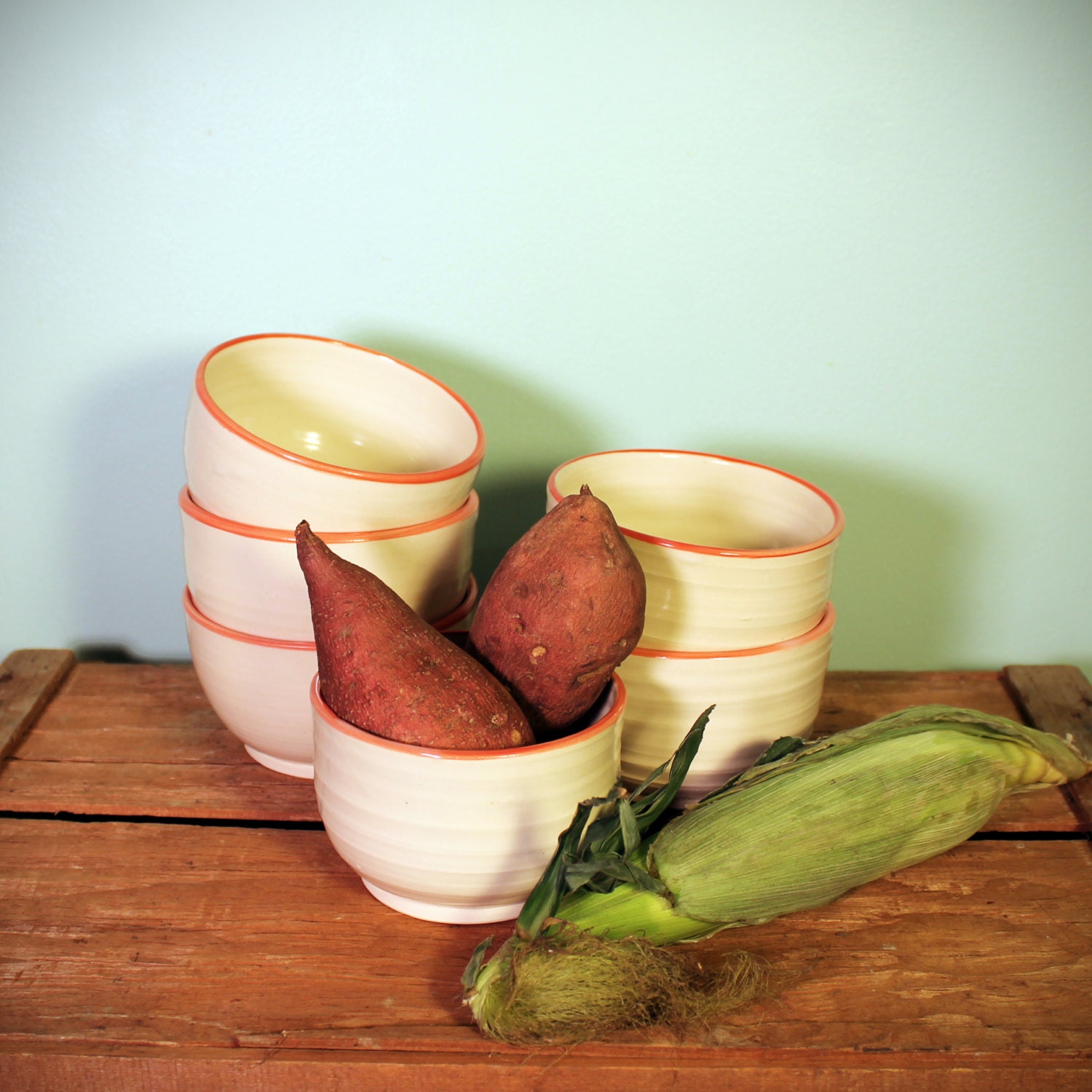 Red-Rimmed Bowls